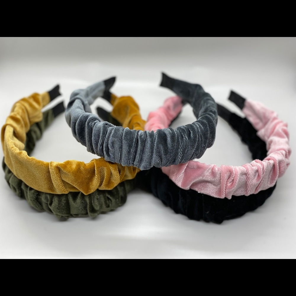 Velvet headbands set of 5